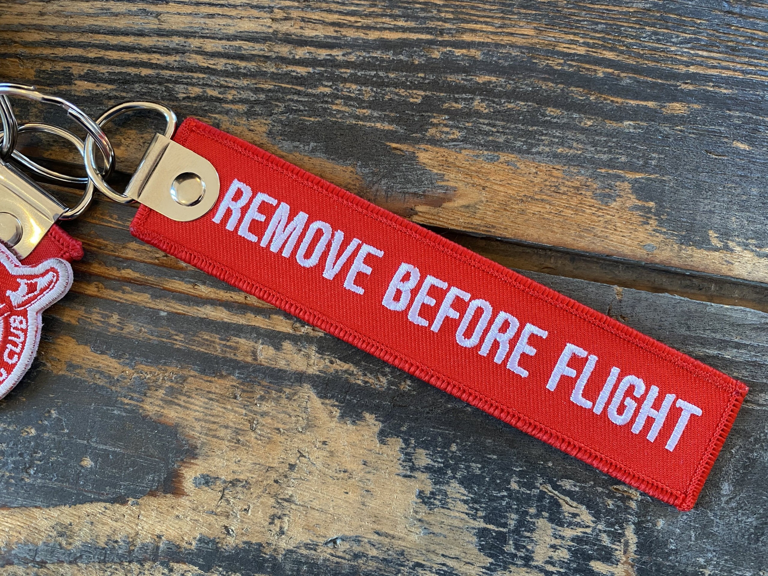 Personalized embroidered key ring - Remove Before Flight porte-clé flamme  personnalisé