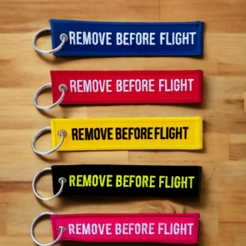 Porte-clé flamme broderie remove before flight porte clé bleu porte clé rouge porte clé jaune