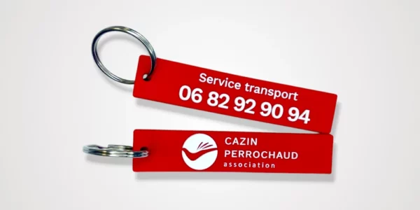 Customized soft PVC key ring with high-definition printing - Cazin PERROCHAUD