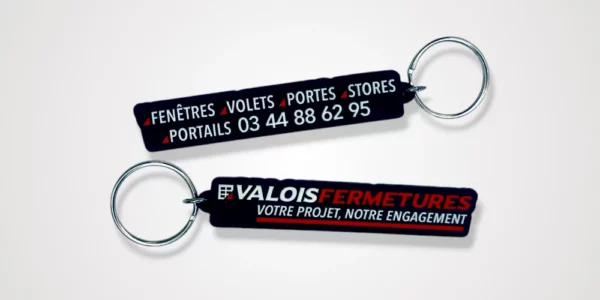 Customized soft PVC key ring with high-definition printing - #valoisfermeture